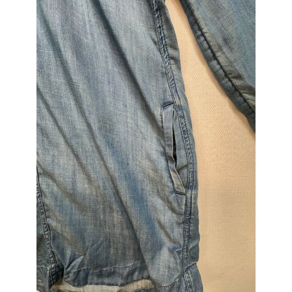 American Eagle Outfitters Womens Chambray Lace-Up Tunic Dress Size Blue Denim - Picture 6 of 12